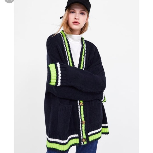 New Zara contesting Florescent cardigan size small - Picture 4 of 6